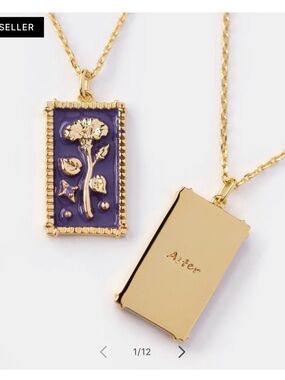 Local Eclectic Enamel Birth Flower Pendant Necklace